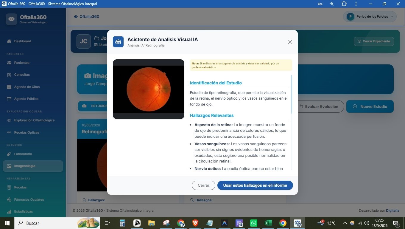 Pantalla de Consultas - Oftalia 360